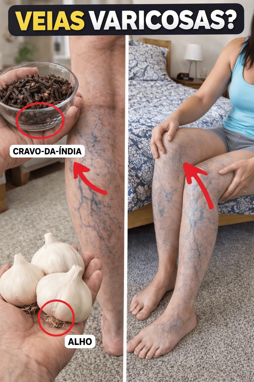 Descubra como o alho e o cravo-da-índia podem ajudar a melhorar a circulação e o conforto das pernas para quem tem veias visíveis