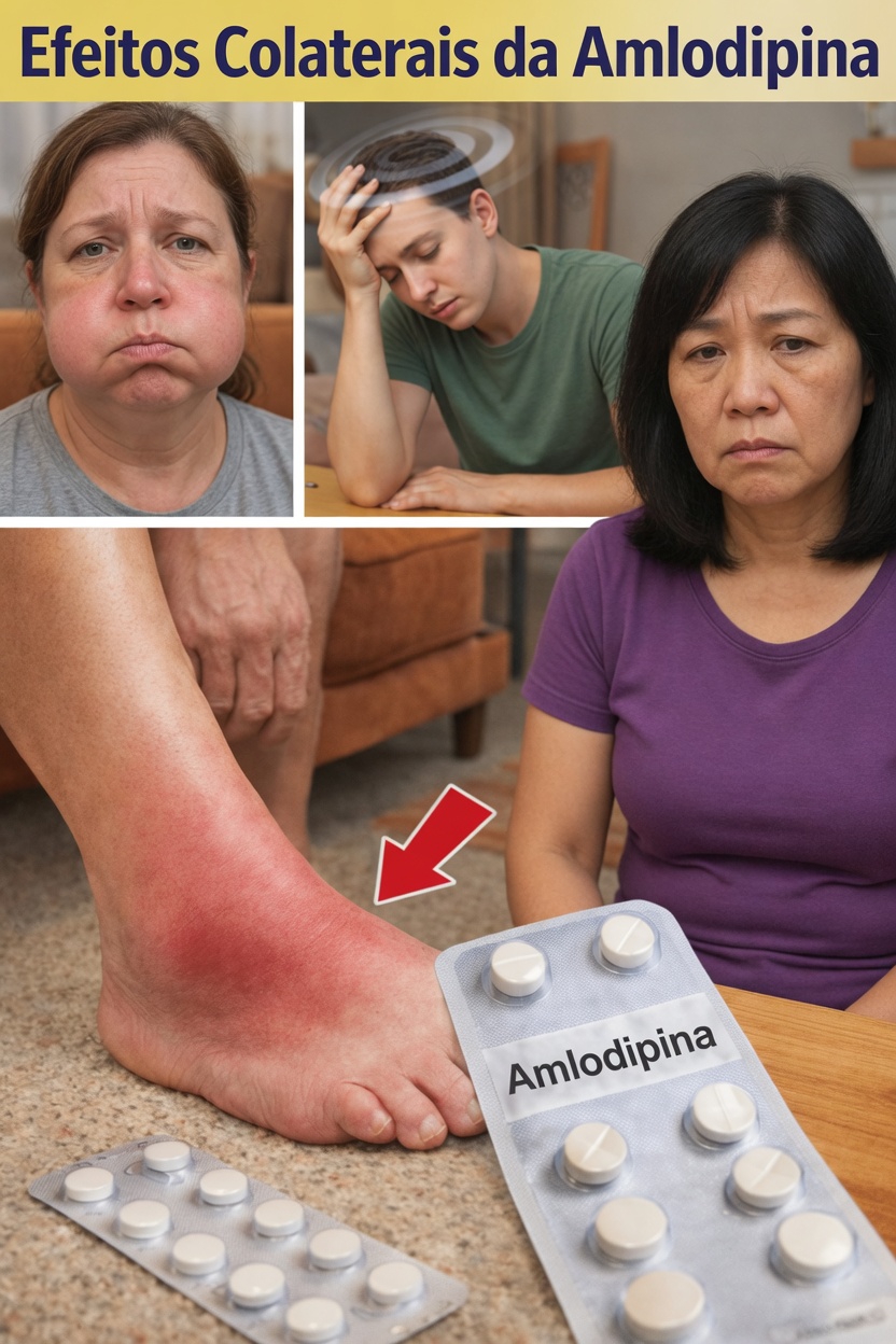 Quais são os 12 efeitos colaterais mais comuns da amlodipina e os hábitos do dia a dia que podem fazer a diferença?