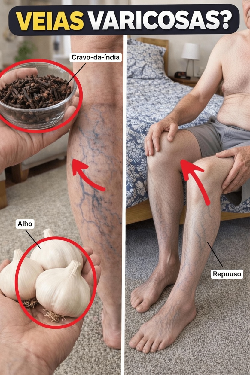 Descubra como o alho e o cravo-da-índia podem ajudar a melhorar a circulação nas pernas e o conforto de quem tem veias visíveis