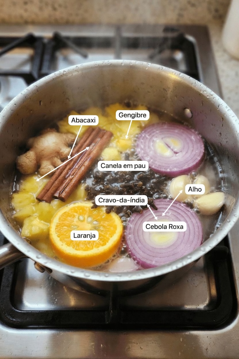 Fervura Fácil de 15 Minutos: Como Fazer uma Infusão Simples com Canela, Cravo, Alho, Gengibre, Limão e Cebola para Sua Rotina Diária de Bem-Estar