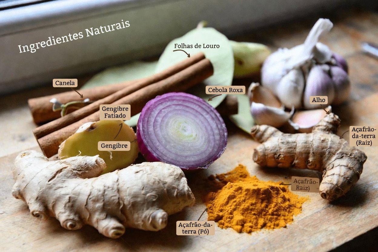 A Melhor Receita de Chá para a Manhã e para Depois do Jantar com Gengibre, Cúrcuma, Cebola, Alho, Canela e Folha de Goiaba