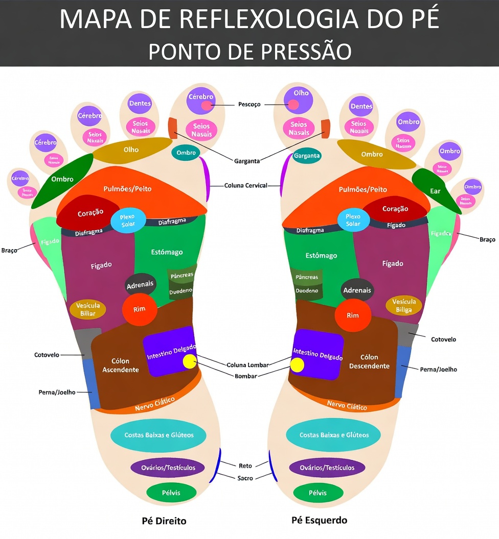 Descubra o Seu Mapa de Reflexologia dos Pés e as Formas Surpreendentes Como Ele se Conecta a Todo o Seu Corpo