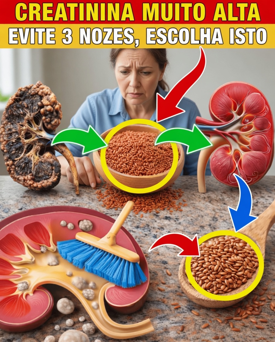 Creatinina Alta Demais? Evite Estas 3 Nozes na Sua Dieta e Experimente Sementes de Linhaça em Vez Delas para o Bem-Estar Diário
