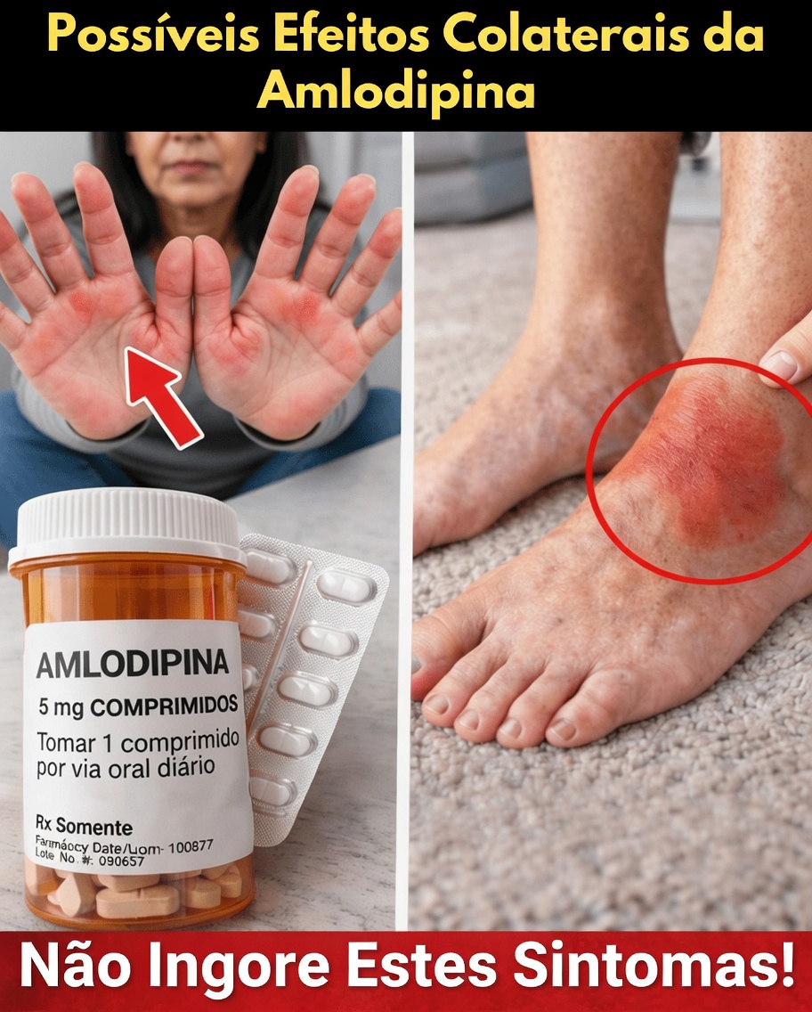 Quais são os 10 efeitos colaterais comuns da amlodipina e como você pode controlá-los em casa?