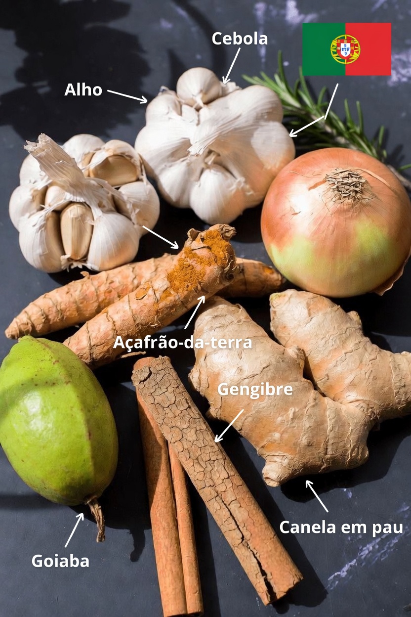 O Melhor Chá pela Manhã e Após o Jantar: Alho, Cúrcuma, Cebola, Gengibre, Canela e Folha de Goiaba
