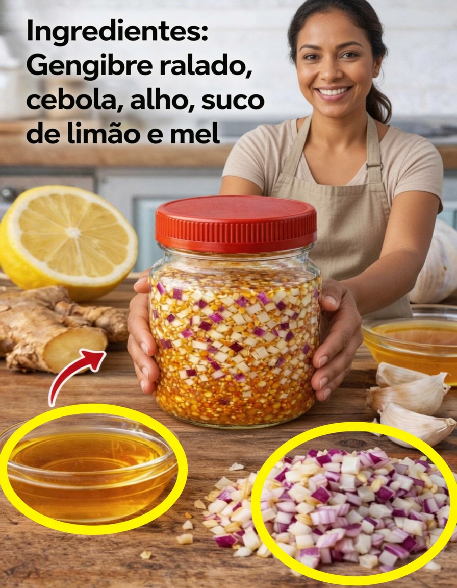 Como Fazer Esta Mistura Fácil de Gengibre Ralado, Cebola, Alho, Suco de Limão e Mel na Sua Cozinha