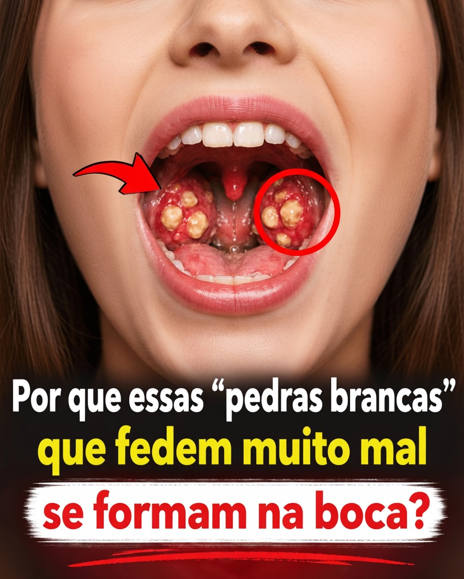 Por que essas pedras brancas que cheiram muito mal se formam na sua boca? O que faz com que elas apareçam