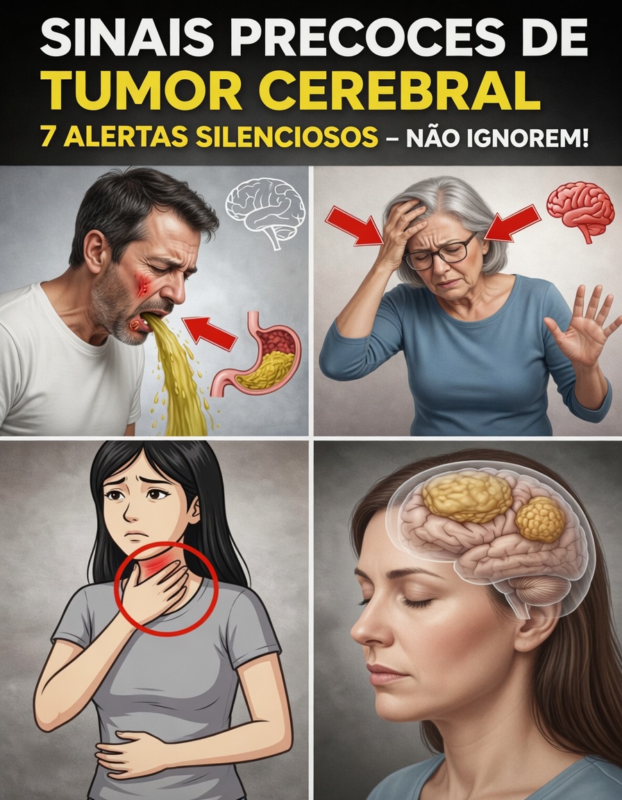 Quais são os 7 sintomas iniciais comuns frequentemente associados a tumores cerebrais que todos deveriam conhecer?