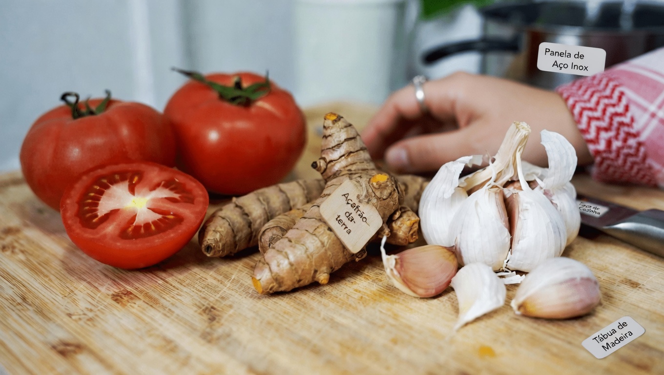 Descubra como preparar uma simples bebida de tomate, cúcuma e alho para apoiar a saúde da sua próstata após os 40