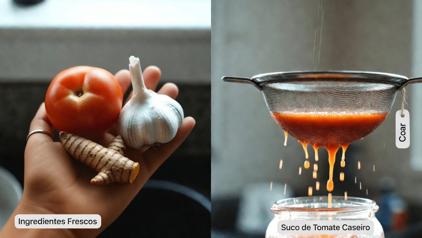 Descubra como preparar uma simples bebida de tomate, cúcuma e alho para apoiar a saúde da sua próstata após os 40
