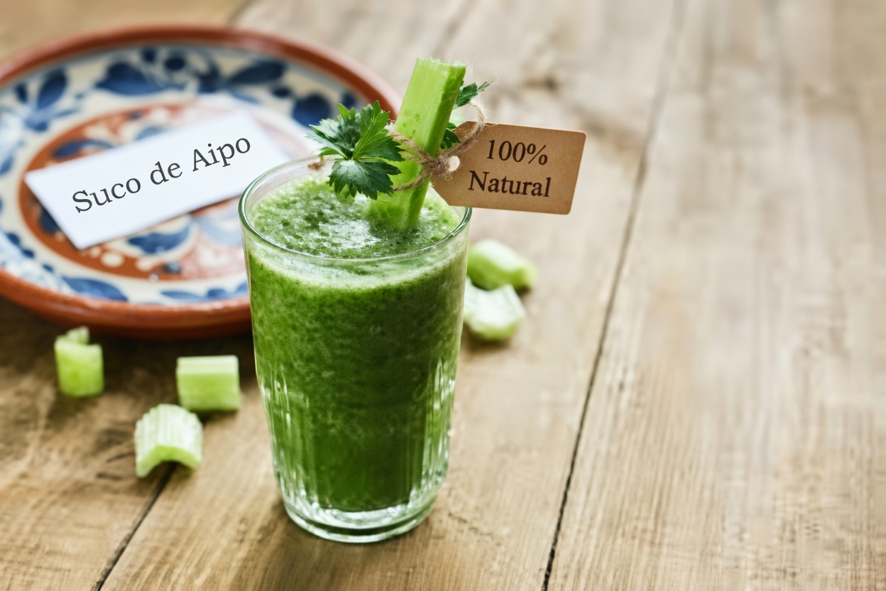 Por que o suco puro de aipo todas as manhãs pode ajudar a promover o fluxo sanguíneo natural, a energia e o bem-estar da pele na sua rotina diária