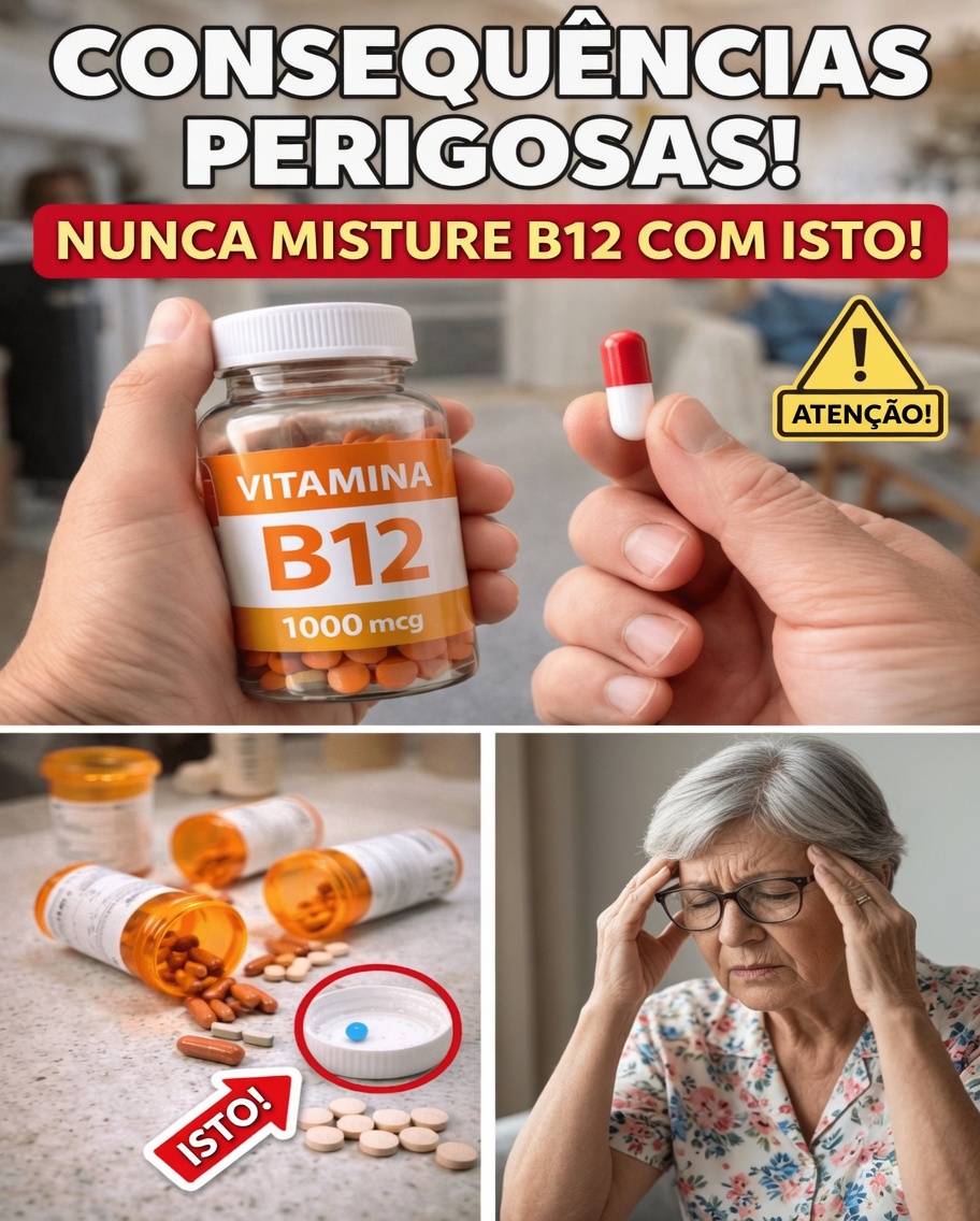 Cardiologista ALERTA: NUNCA tome B12 com ESTES 2 medicamentos comuns após os 60!