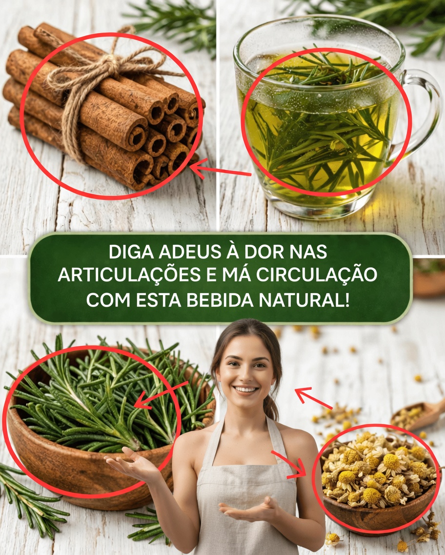 Receita milagrosa de camomila, alecrim e canela para artrite e má circulação