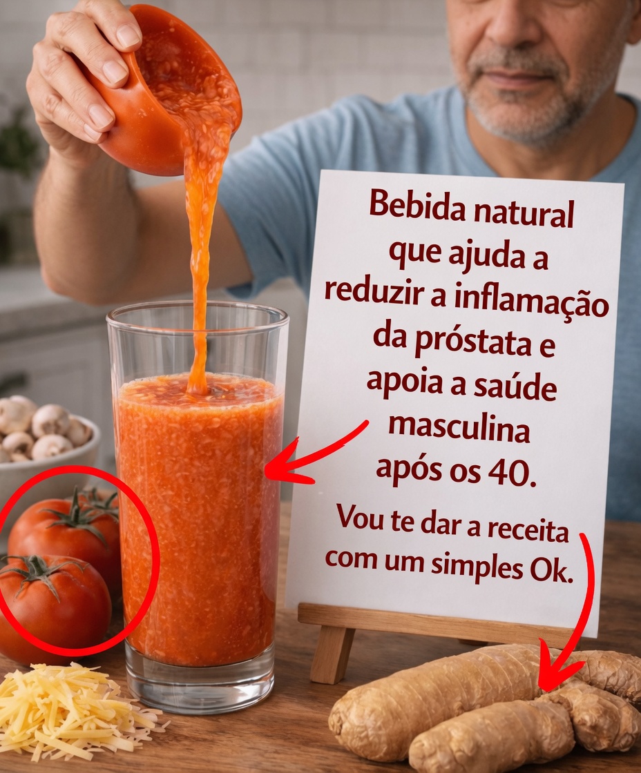 Tomate, alho e suco de limão: uma bebida natural que desperta a curiosidade de muitos homens com mais de 40 anos