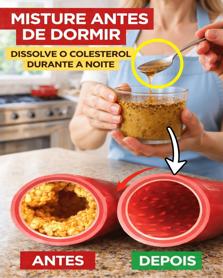 Misture Estes 3 Ingredientes Antes de Dormir: Uma Bebida Simples que Pode Ajudar a Manter Níveis Saudáveis de Colesterol Durante a Noite