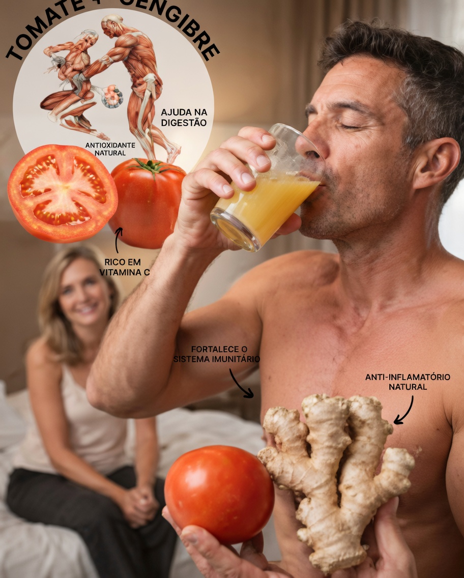 Tônico Energético 100% Natural: Mantenha-se Forte por 8 Horas Seguidas com Este Reforço de Gengibre e Tomate