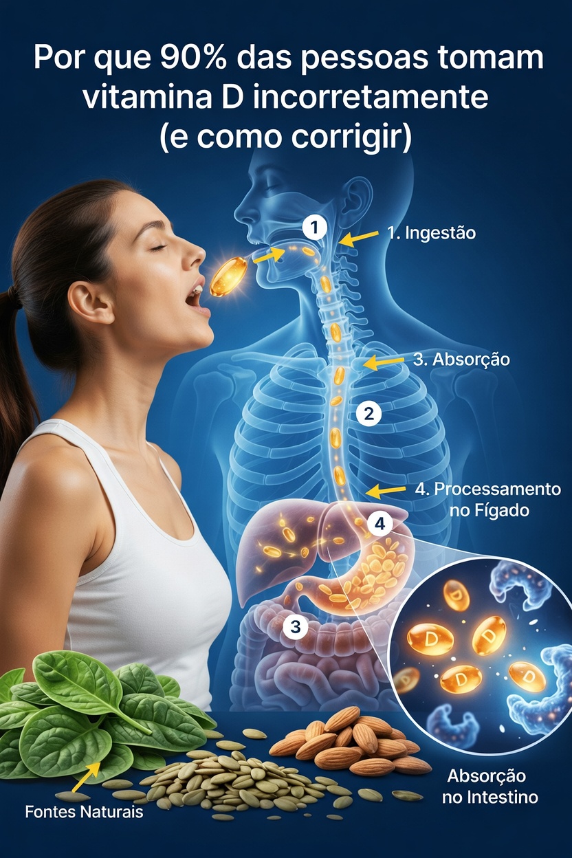 Por que 90% das pessoas tomam vitamina D da forma errada (e como corrigir isso)