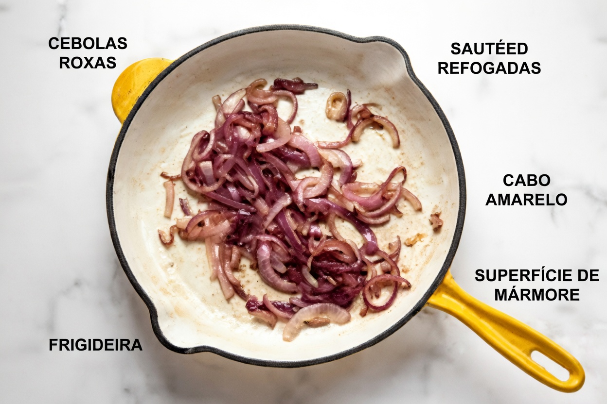 Frigideira Mediterrânea de Cebola Roxa e Feijão-Preto