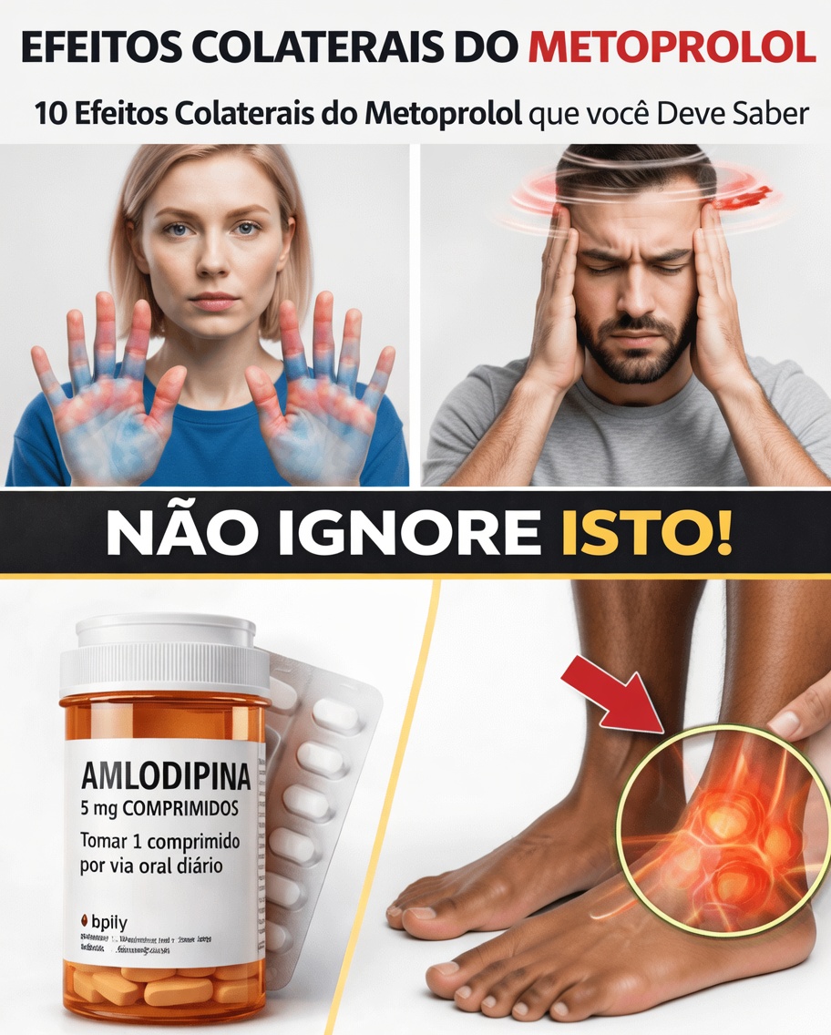 Os 10 efeitos colaterais do metoprolol que o seu médico REZA para você não descobrir