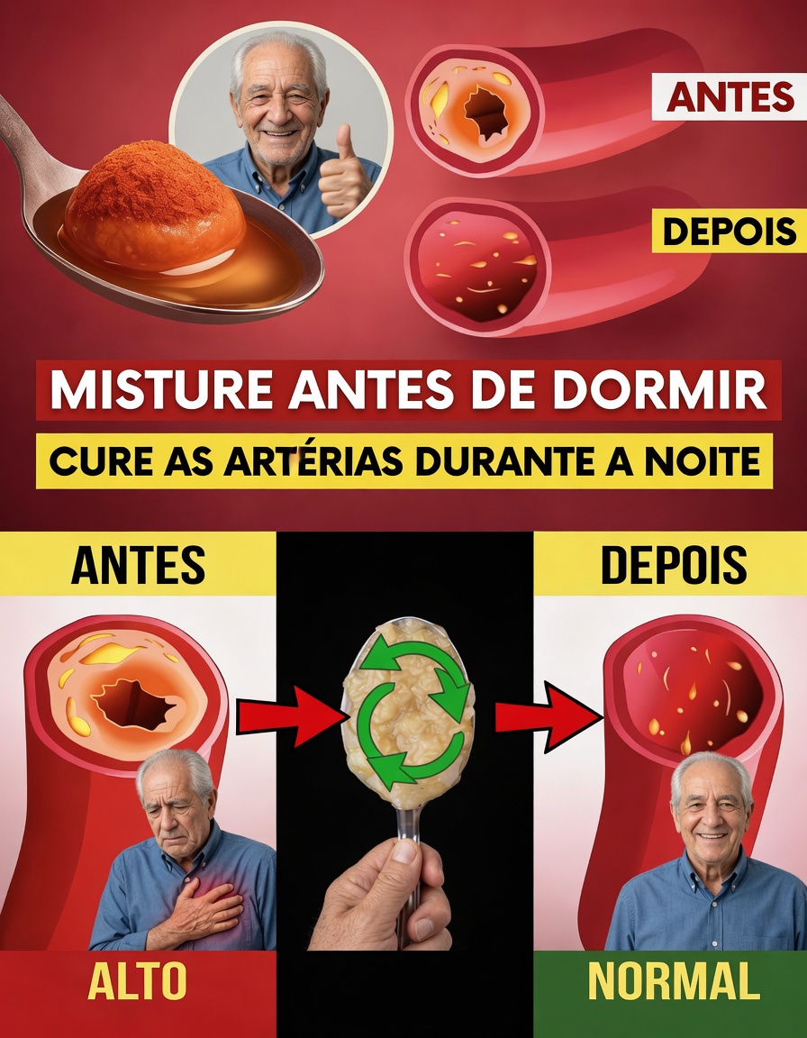 Misture estes 3 ingredientes comuns da cozinha antes de dormir para favorecer uma circulação arterial saudável enquanto você dorme