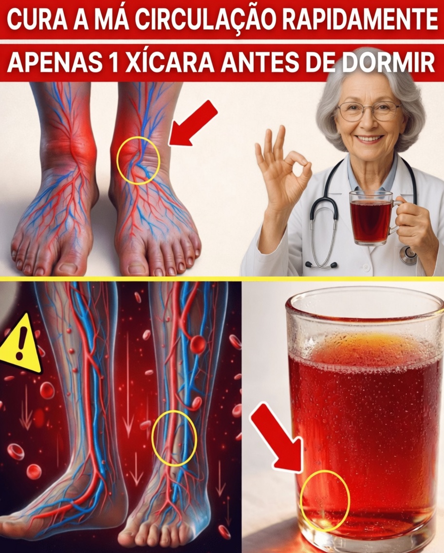 IDOSOS: Apenas 1 xícara DESTA bebida antes de dormir restaura o fluxo sanguíneo nas pernas e pés em apenas 24 horas