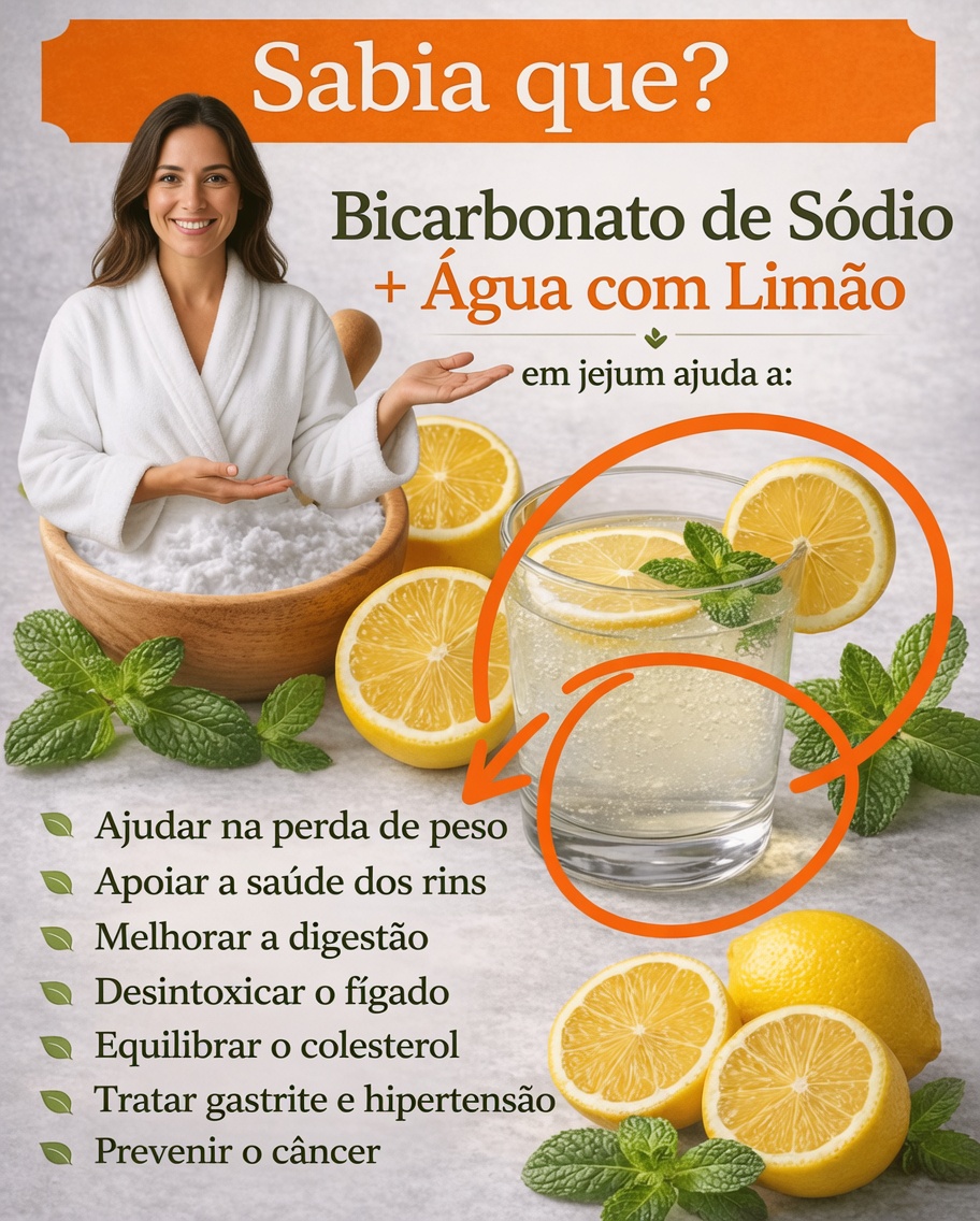 Água com Limão e Bicarbonato de Sódio: O Que Acontece com o Seu Corpo Quando Você Bebe Esta Simples Mistura de Cozinha