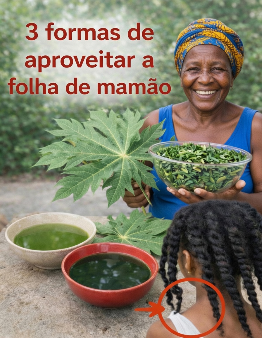 Folhas de mamão: Não faça este tratamento capilar se você não estiver preparado para um crescimento extremo do cabelo.