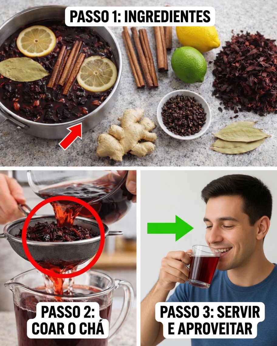 Descubra o Reconfortante Ritual do Chá de Hibisco com Gengibre, Canela, Cravo e Limão