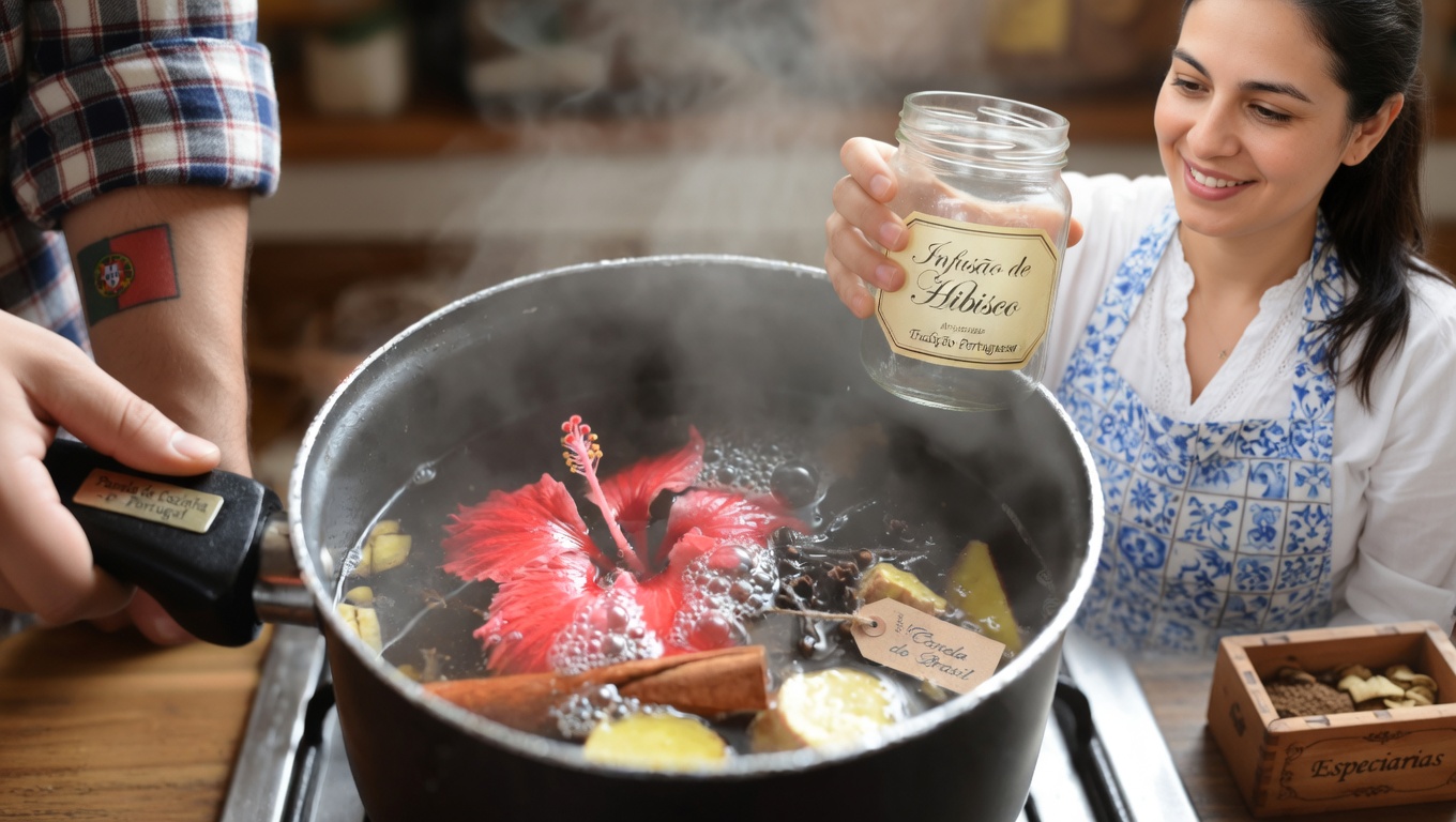 Descubra o Reconfortante Ritual do Chá de Hibisco com Gengibre, Canela, Cravo e Limão