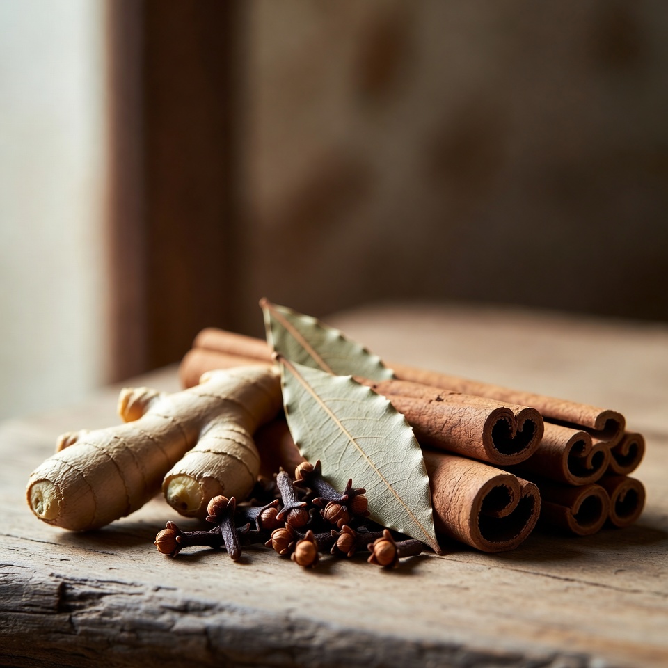 Descubra o Poder Acalmante do Chá de Gengibre, Louro, Canela e Cravo para Tranquilidade e Conforto Diários