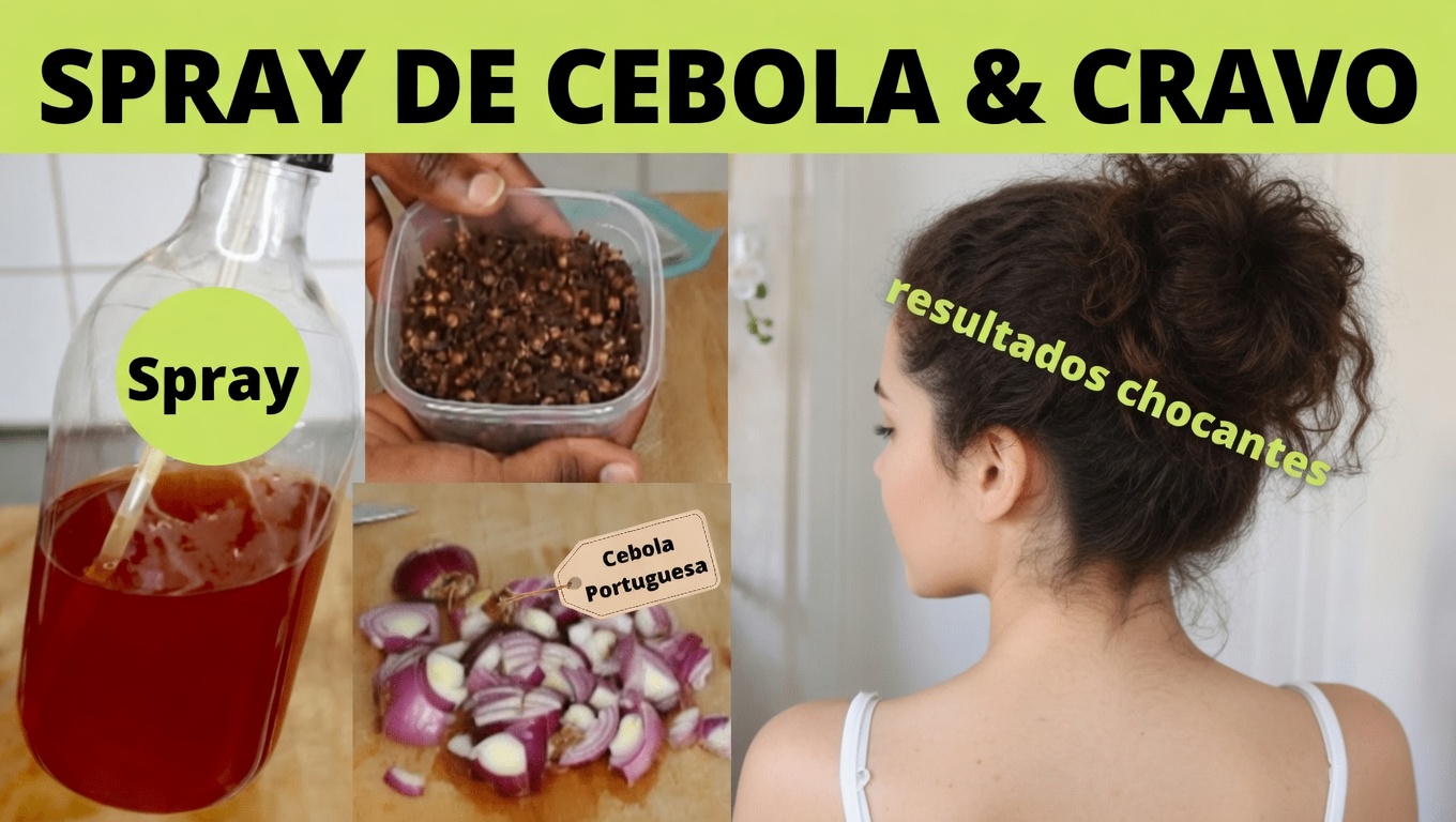 Sofrendo com Queda de Cabelo? Descubra Este Spray Caseiro Natural para Crescimento Capilar com Cebola, Cravo, Alecrim e Café