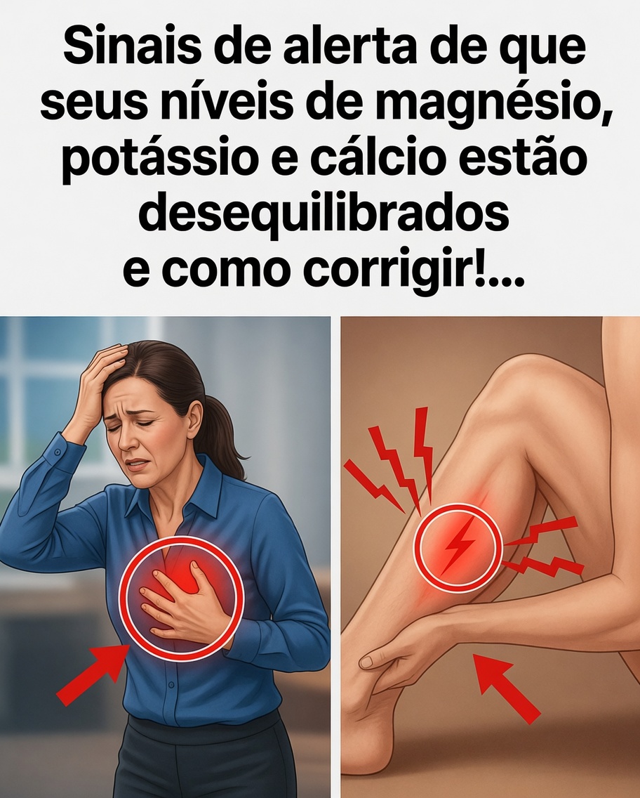 Sinais de alerta de que seus níveis de magnésio, potássio e cálcio estão desequilibrados e como corrigir isso!