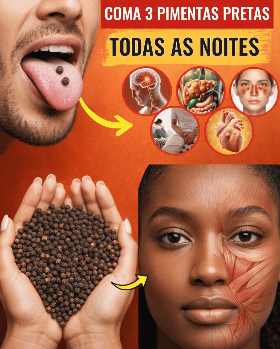 9 Poderosos Benefícios Para a Saúde de Mastigar Pimenta-Preta Antes de Dormir (90% das Pessoas Não Sabem Disso)
