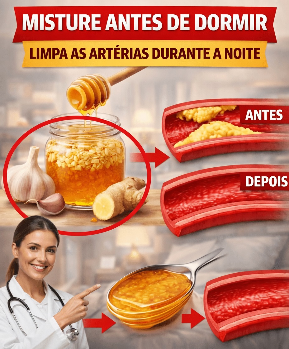 Misture estes 3 ingredientes da despensa antes de dormir — suas artérias podem agradecer de manhã