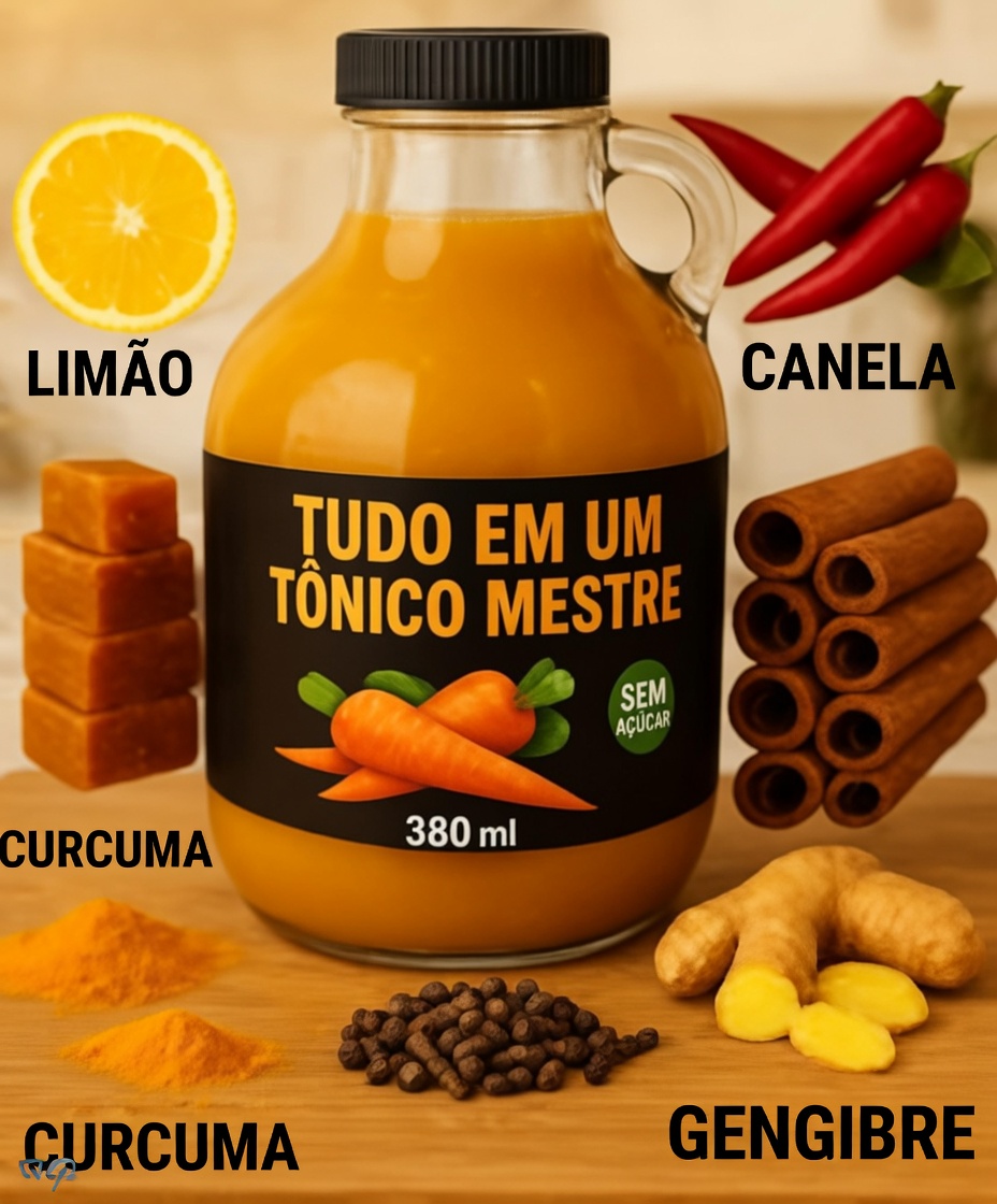 Tônico Mestre Tudo em 1 Fire Cider Shots com Vinagre de Maçã com a Mãe, Canela, Cravo, Limão, Gengibre, Cúrcuma, Pimenta Caiena e Mel
