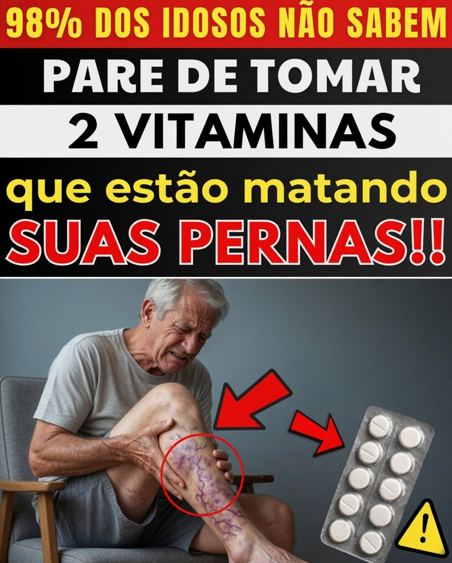 IDOSOS: As 2 piores vitaminas que podem enfraquecer suas pernas após os 60 (e os alimentos a evitar)