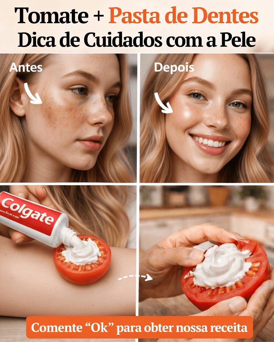 Desvende uma Pele Perfeita Naturalmente: A Máscara Facial de Pasta de Dente e Tomate que Combate Poros Dilatados, Manchas Escuras e Pelos Indesejados