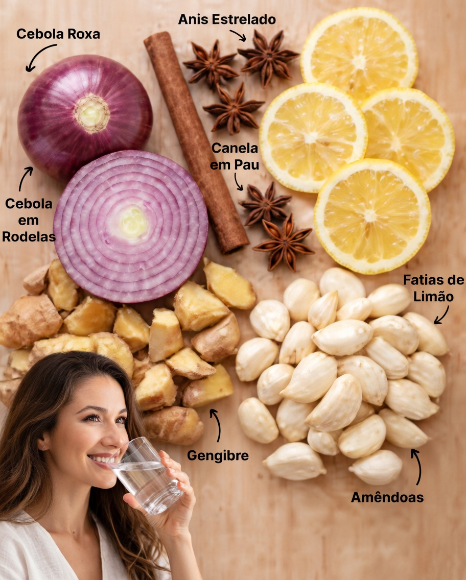 Mistura de gengibre, alho, cebola e limão: uma forma natural de apoiar a limpeza dos pulmões e do corpo