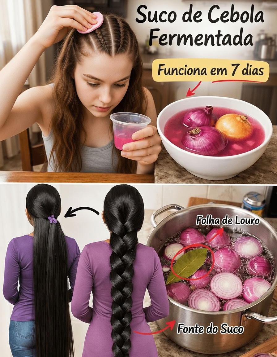 Suco de Cebola Fermentado: O Segredo Natural para o Crescimento Capilar que Transformou Meus Fios – Mais Rápidos, Mais Grossos e Mais Saudáveis em Semanas