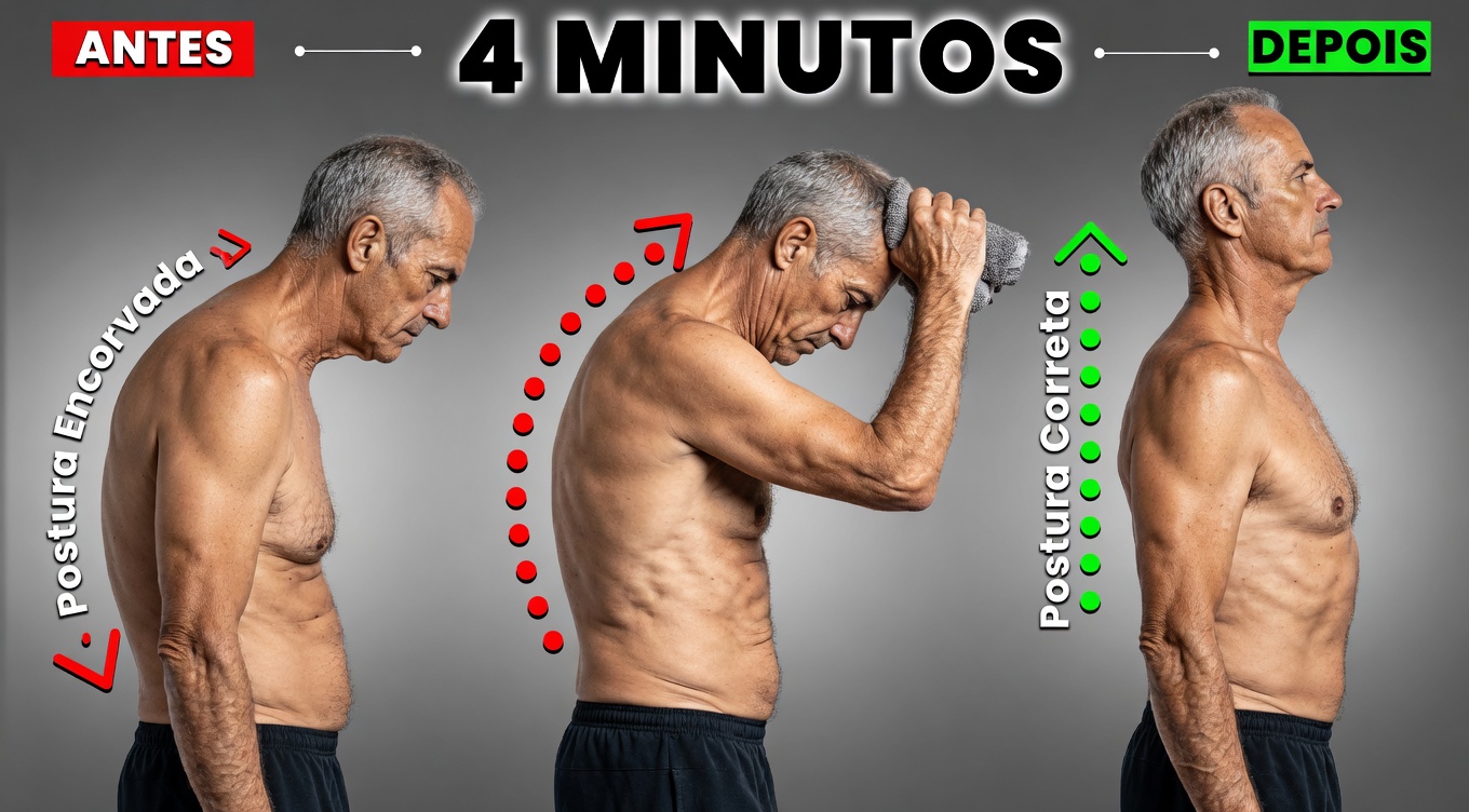 Como apoiar suavemente uma melhor postura com uma rotina diária de 4 minutos para postura de cabeça projetada para a frente após os 60