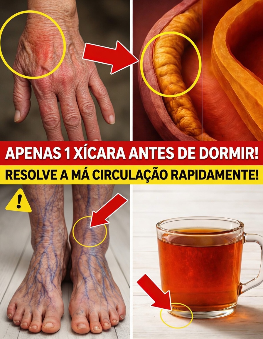Idosos: Uma xícara desta bebida rubi-vermelha restaura pernas quentes e sem formigamento em apenas 24 horas