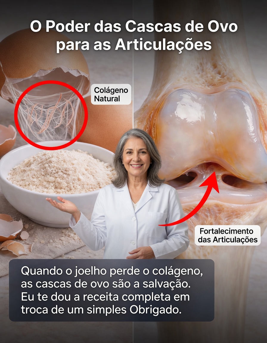 Quando seu joelho perde colágeno, cascas de ovo salvam vidas. Receita no primeiro comentário.