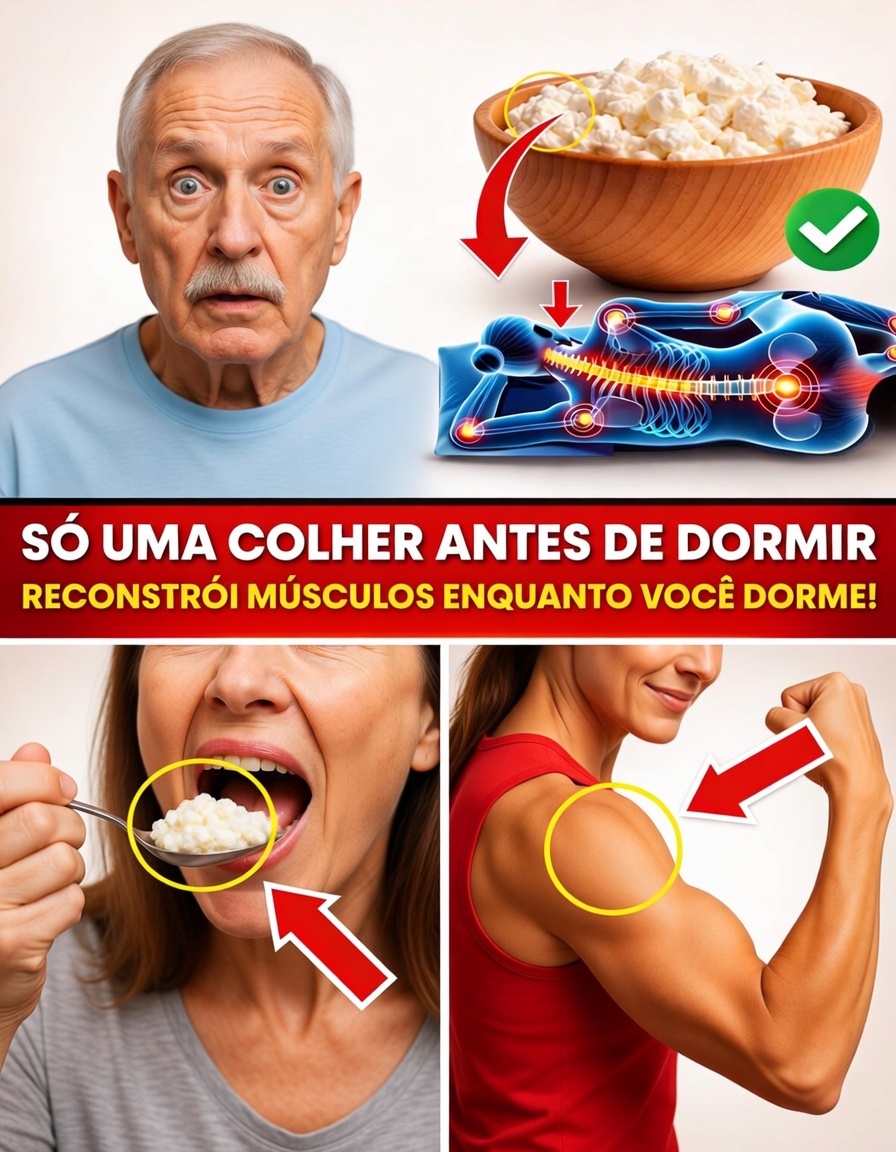 Idosos, este poderoso mingau noturno RECONSTRÓI seus MÚSCULOS enquanto você DORME!
