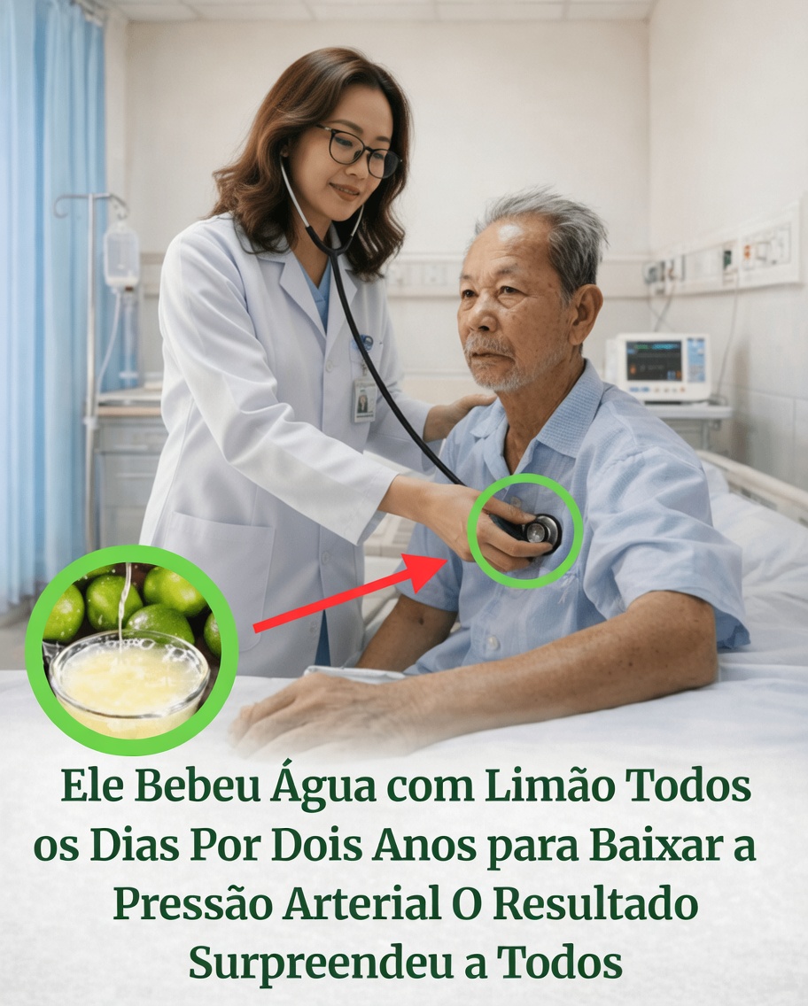 Homem de 70 anos bebe água com limão para tratar a pressão alta por 2 anos