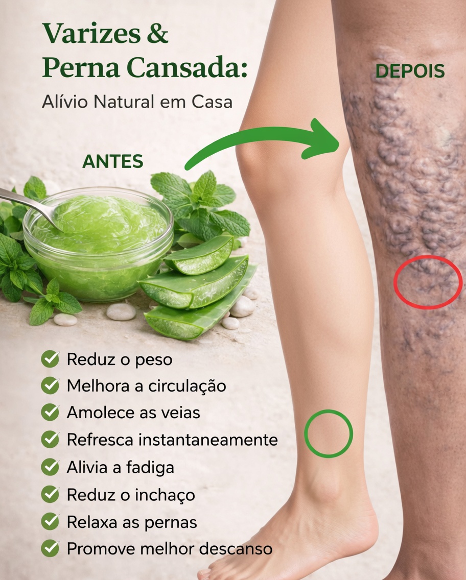 Gel Caseiro de Aloe Vera para Pernas Cansadas e Varizes: Alívio Natural que Você Pode Fazer em Casa