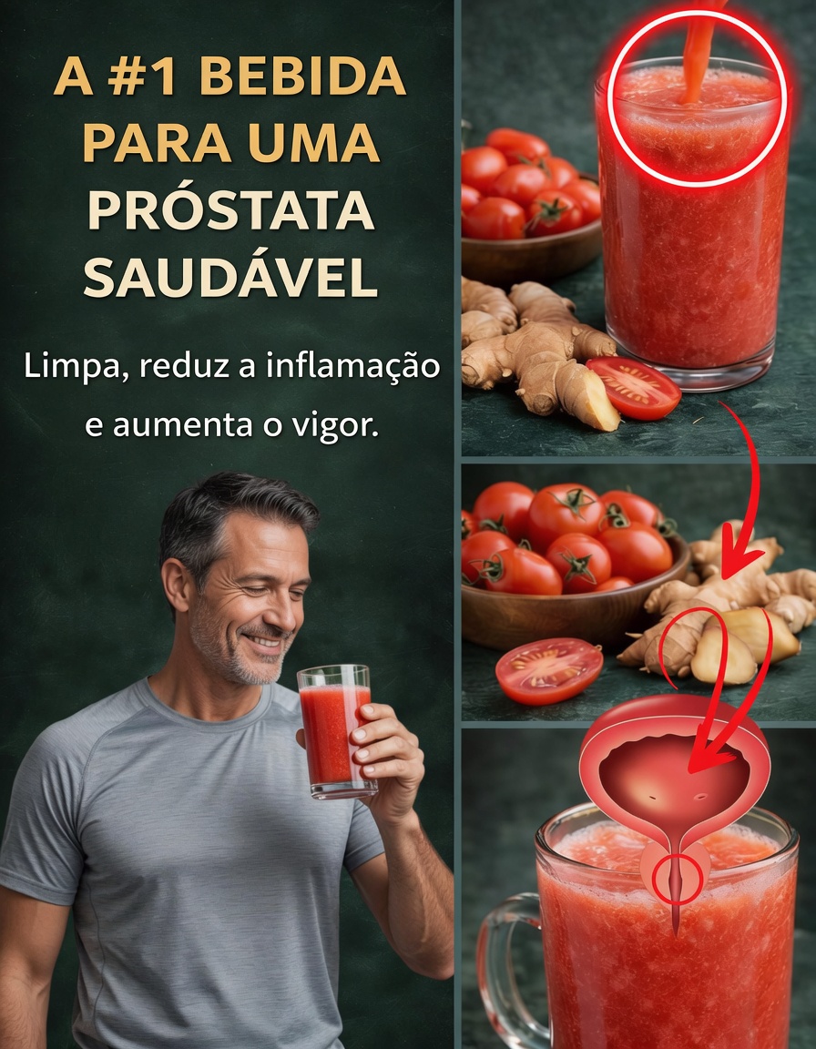 Bebida Natural de Alho, Tomate e Cúrcuma para Homens Acima de 40: Suporte Diário Simples para o Bem-Estar da Próstata