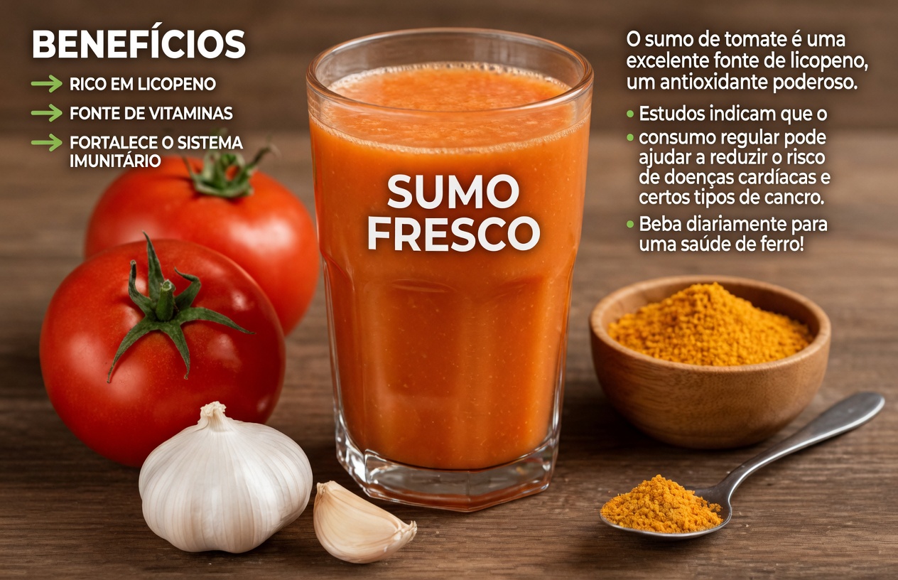 Bebida Natural de Alho, Tomate e Cúrcuma para Homens Acima de 40: Suporte Diário Simples para o Bem-Estar da Próstata