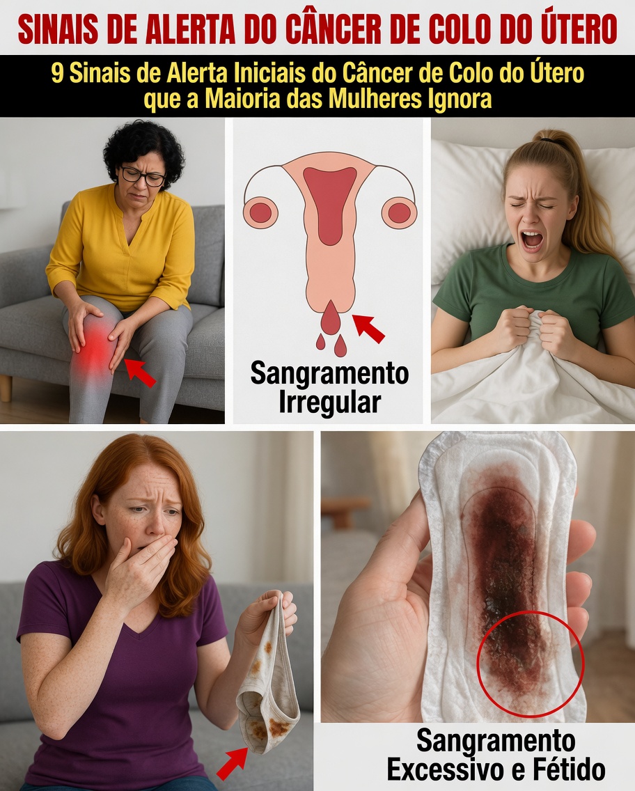 Os 9 primeiros sinais de alerta do câncer do colo do útero que a maioria das mulheres ignora no dia a dia
