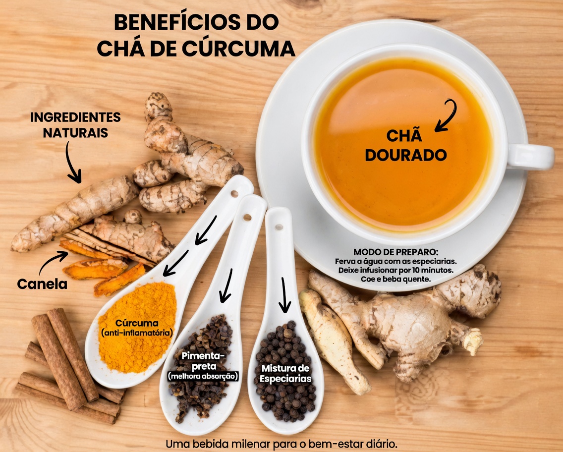 Chá de folhas de pinheiro, cúrcuma e canela – uma bebida natural para ajudar a manter o equilíbrio saudável do açúcar no sangue
