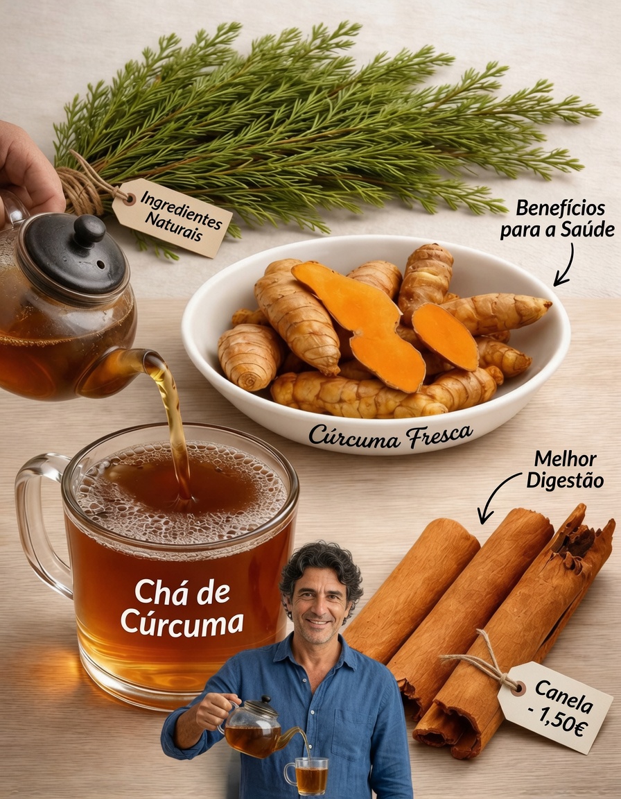 Chá de folhas de pinheiro, cúrcuma e canela – uma bebida natural para ajudar a manter o equilíbrio saudável do açúcar no sangue
